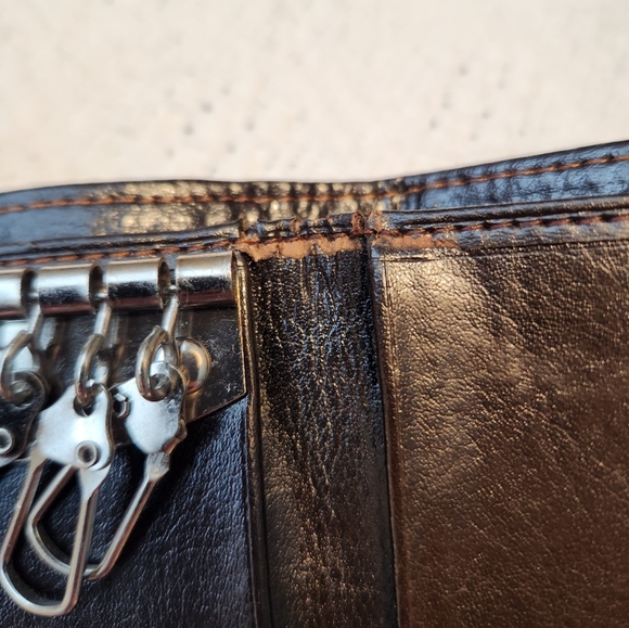 Vintage Bally Brown Leather Wallet/Key Holder - Picture 6 of 8